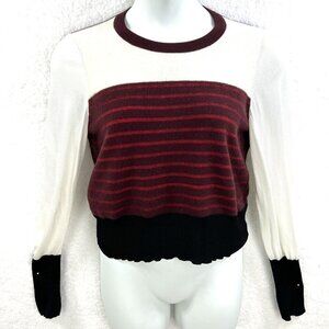 Rag & Bone L Extra Fine Merino Wool Blend Sweater Color Block Quiet Luxury